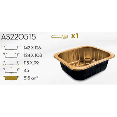 Alu Food Container 515ml ECLIPSE LINE 12x50Stk