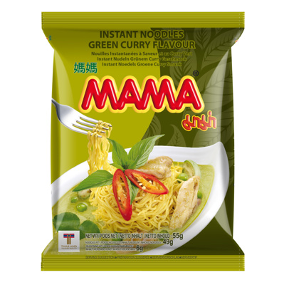 MAMA Instant Nudeln Green Curry 30x55gr