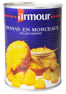 Ananas STÜCKE im eigenen Saft ARMOUR 12x565g