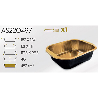 Alu Food Container 497ml ECLIPSE LINE 12x50Stk