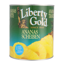 Ananas SCHEIBEN in Sirup LIBERTY GOLD 6x3050g